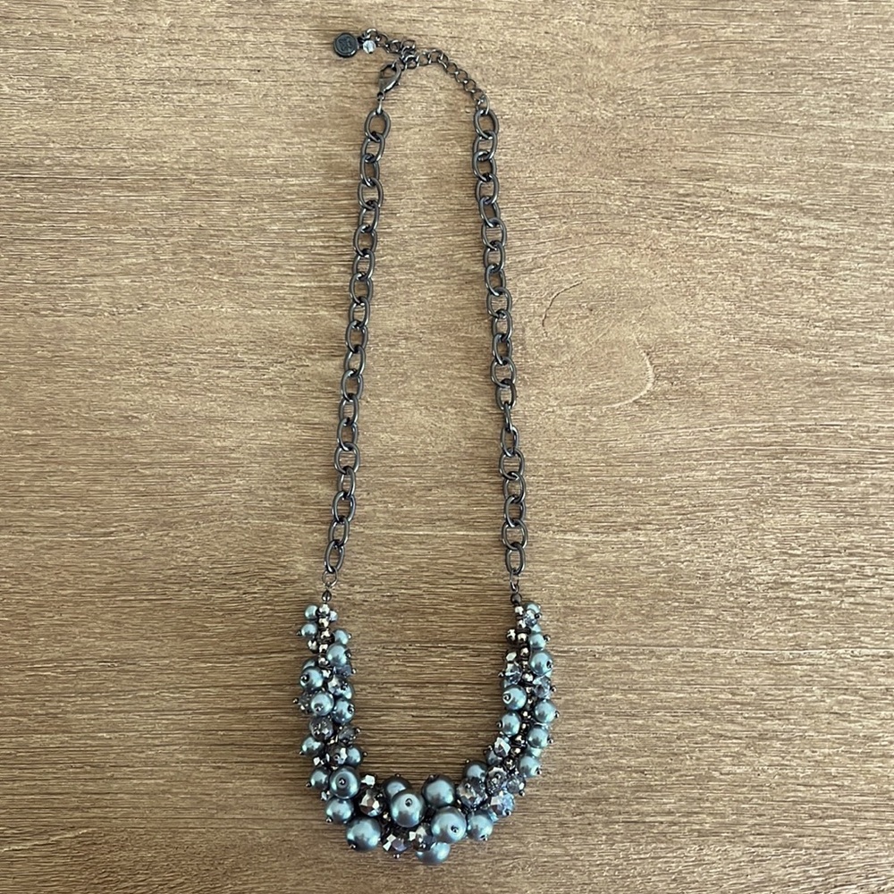 Grey Pearl Statement Necklace